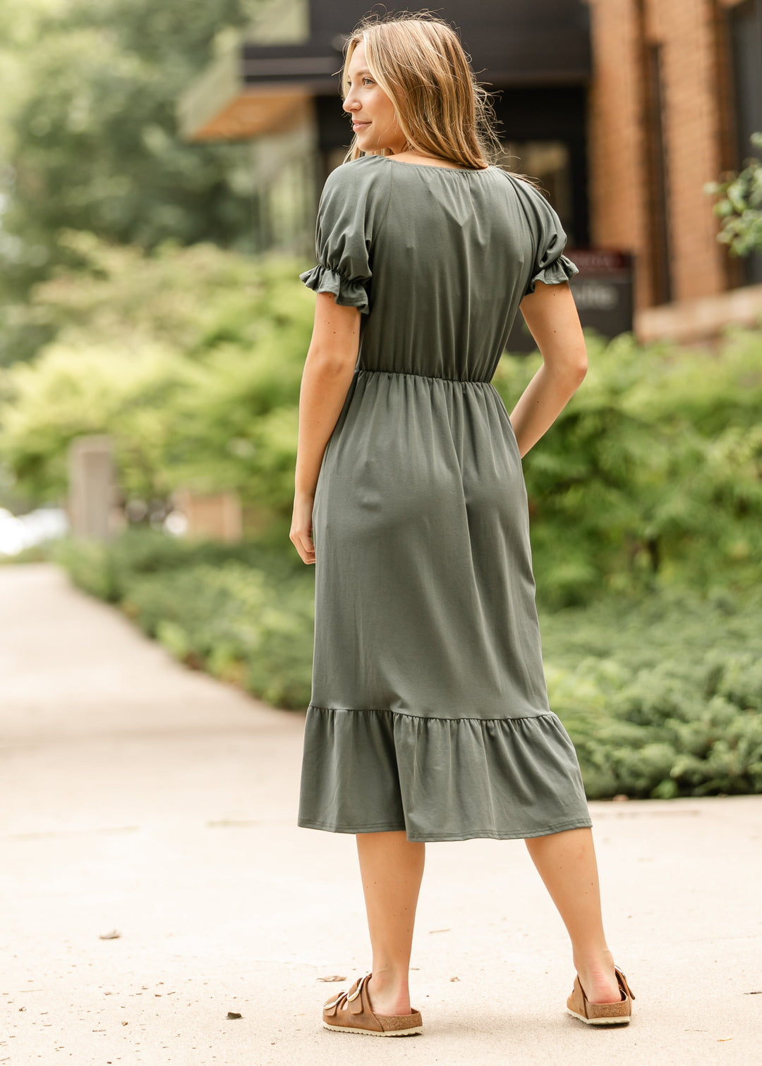 Amy Puff Sleeve Midi Dress