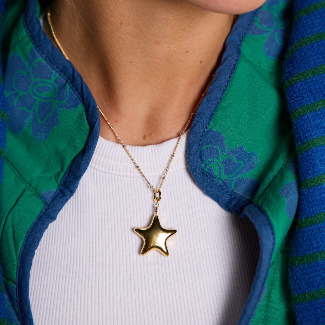 Gold Puffy Star Charm