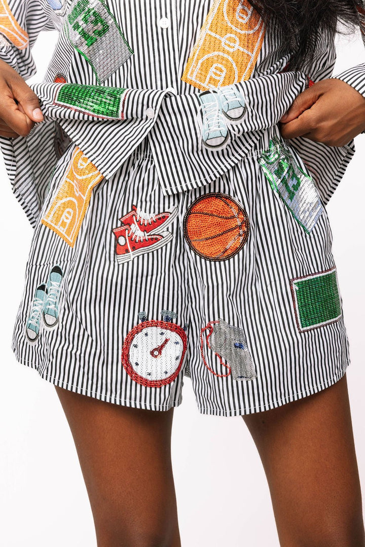 Queen of Sparkles Black
Stripe Basketball Icon
Short