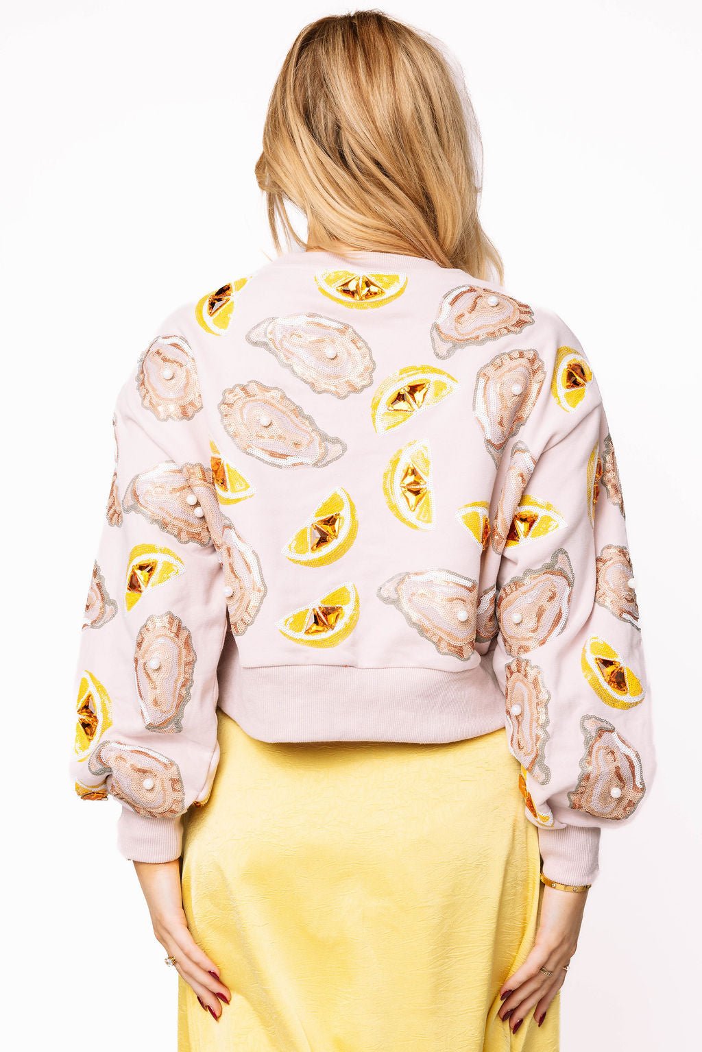 Queen of Sparkles Pale Pink Oysters & Lemons Sweatshirt