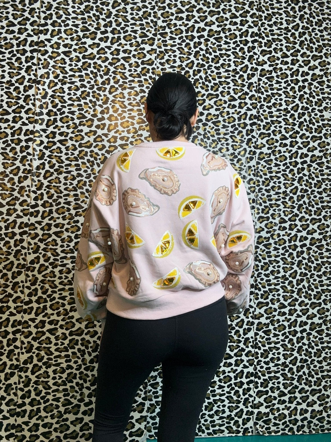 Queen of Sparkles Pale Pink Oysters & Lemons Sweatshirt