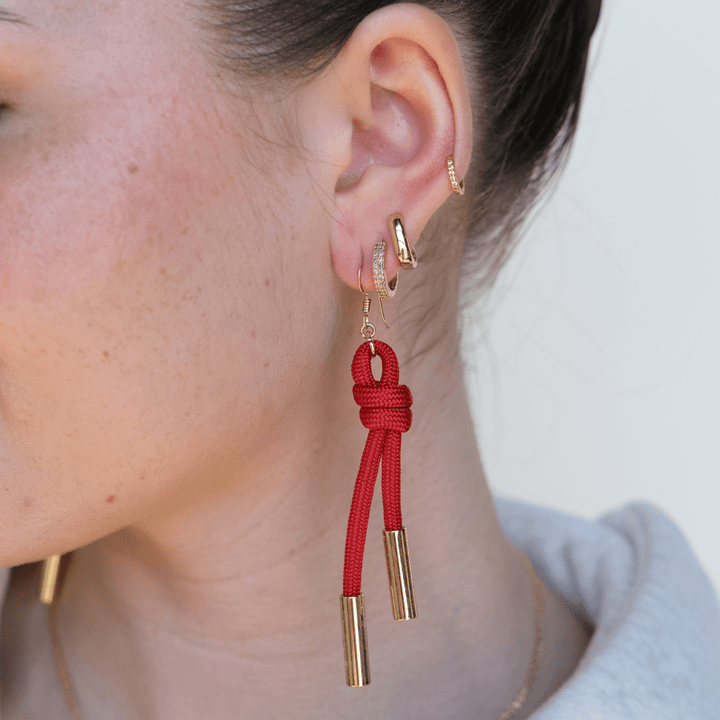Red Denver Cord Earring