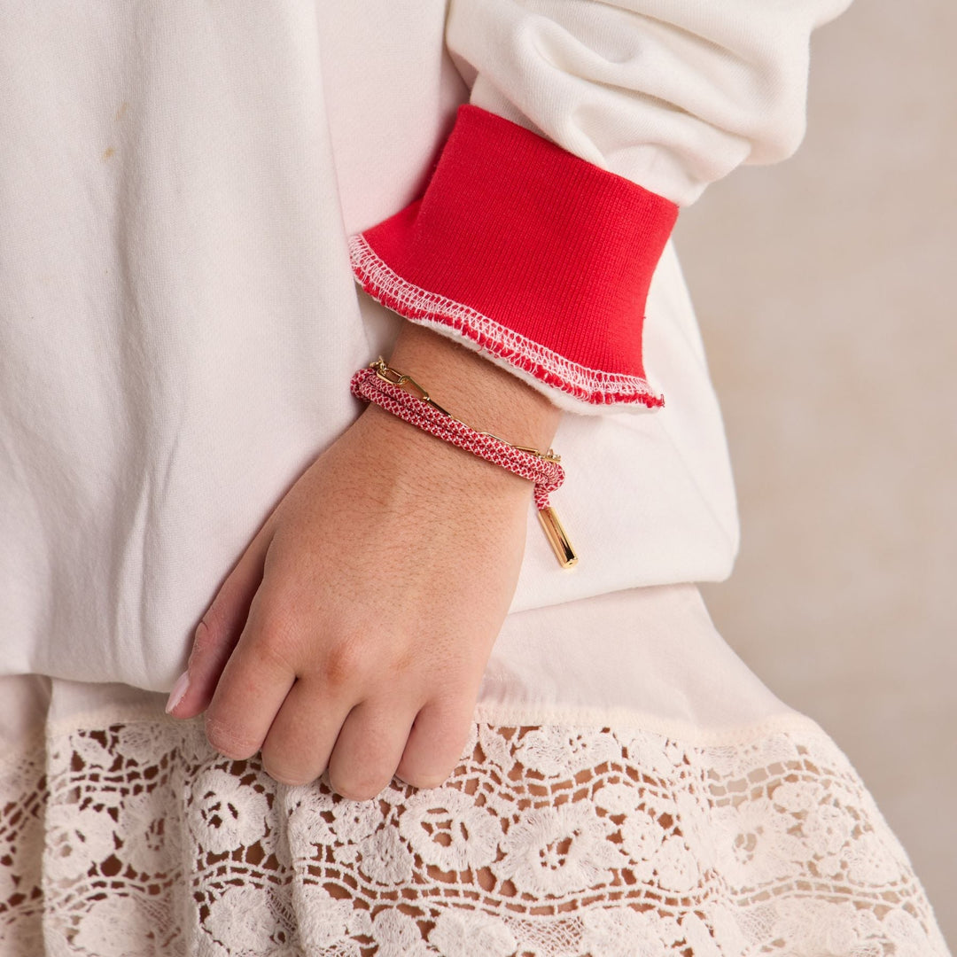 Red & White Cord Bracelet