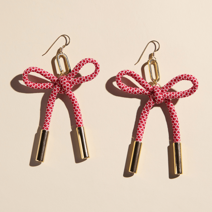 Red & White Simone Cord Earring