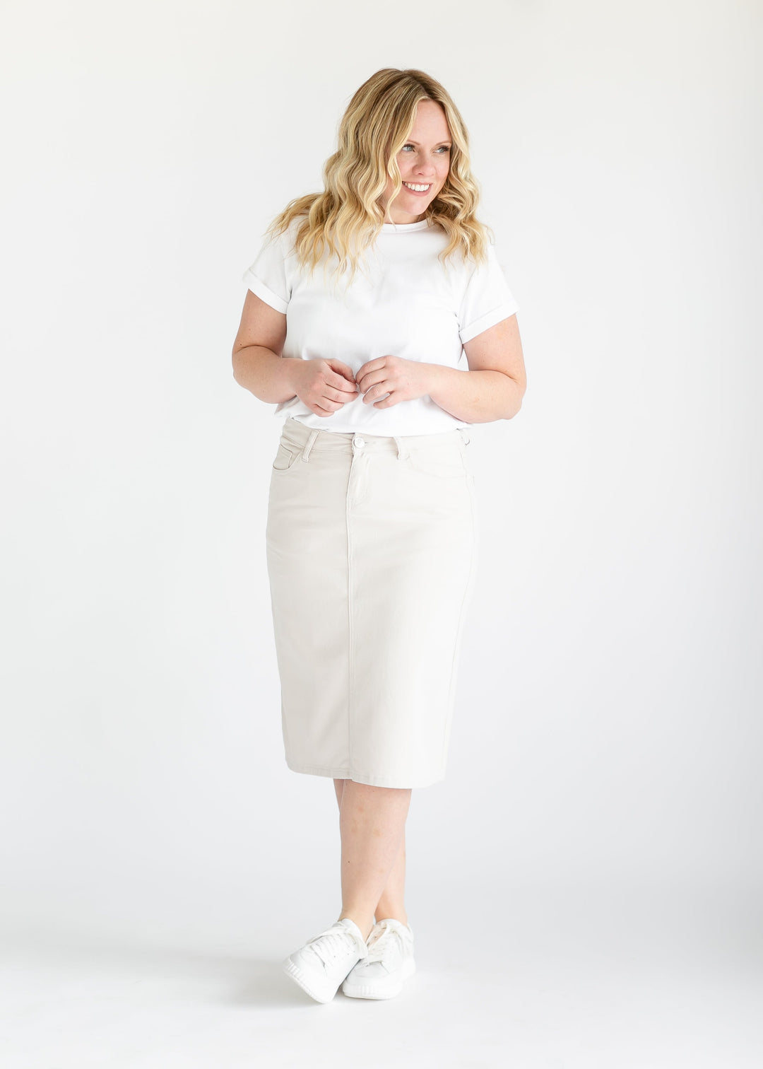 Remi Cloud Denim Midi Skirt