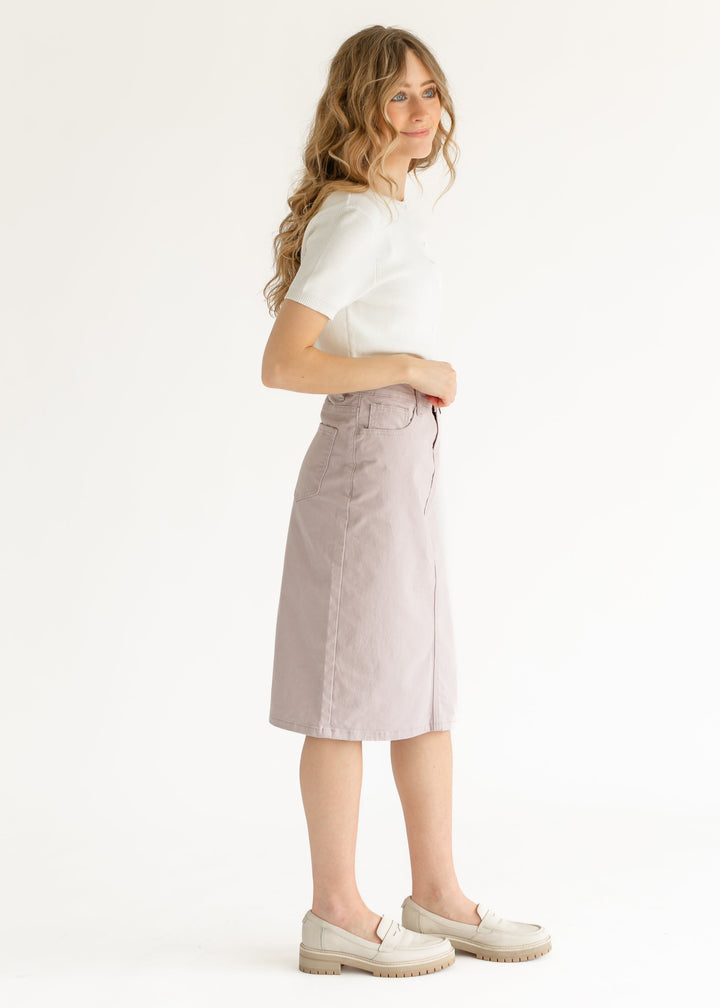 Remi Lilac Denim Midi Skirt - FINAL SALE