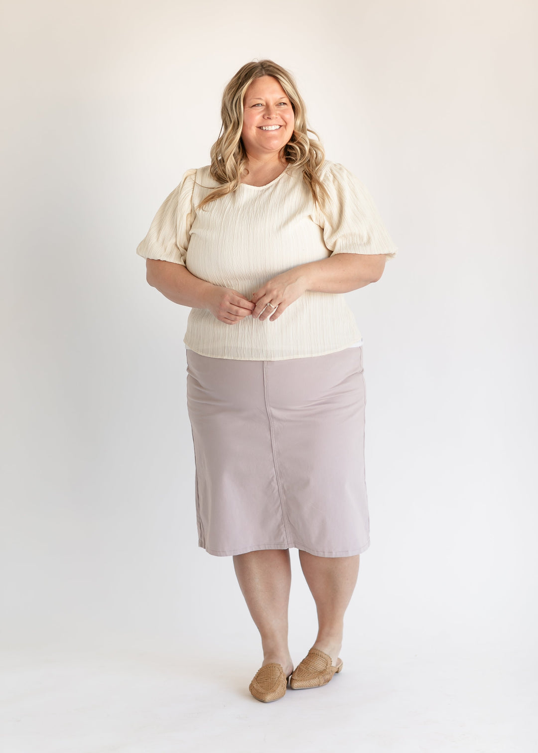 Remi Lilac Denim Midi Skirt - FINAL SALE