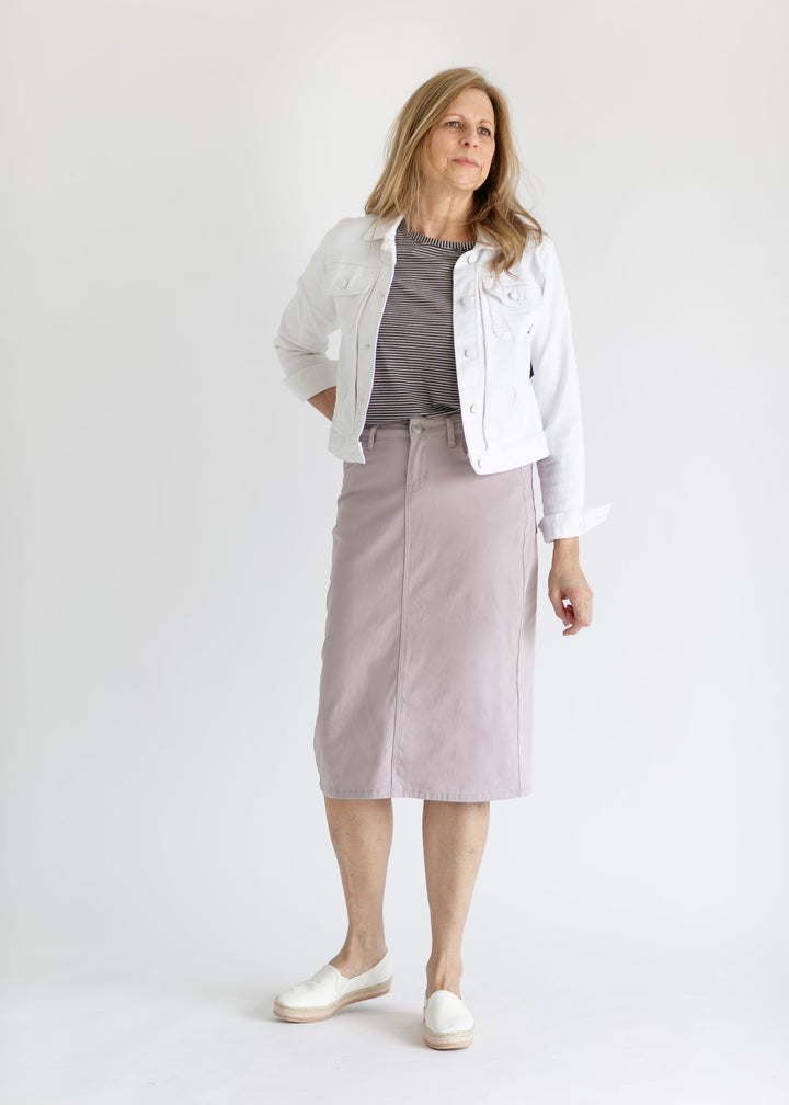 Remi Lilac Denim Midi Skirt - FINAL SALE