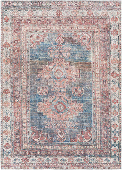 Baltinglass Rust & Blue Washable Rug