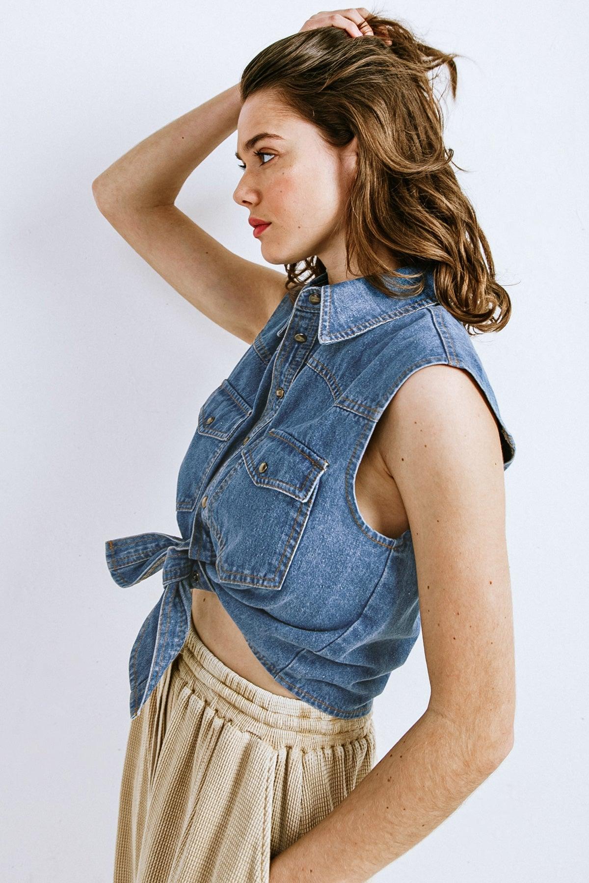 KEEPER OF MY HEART DENIM TOP