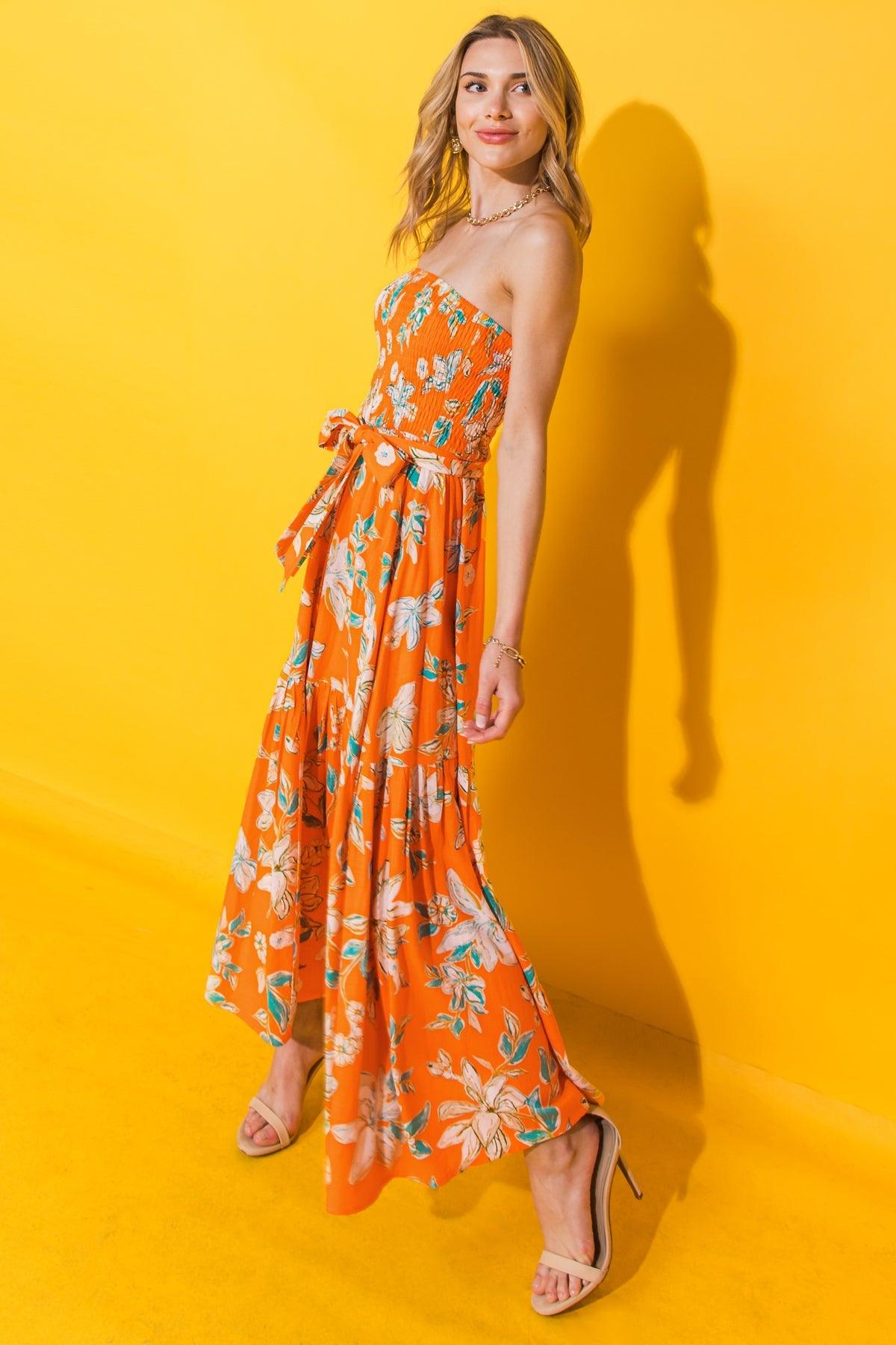 THE SUN RISING WOVEN MIDI DRESS