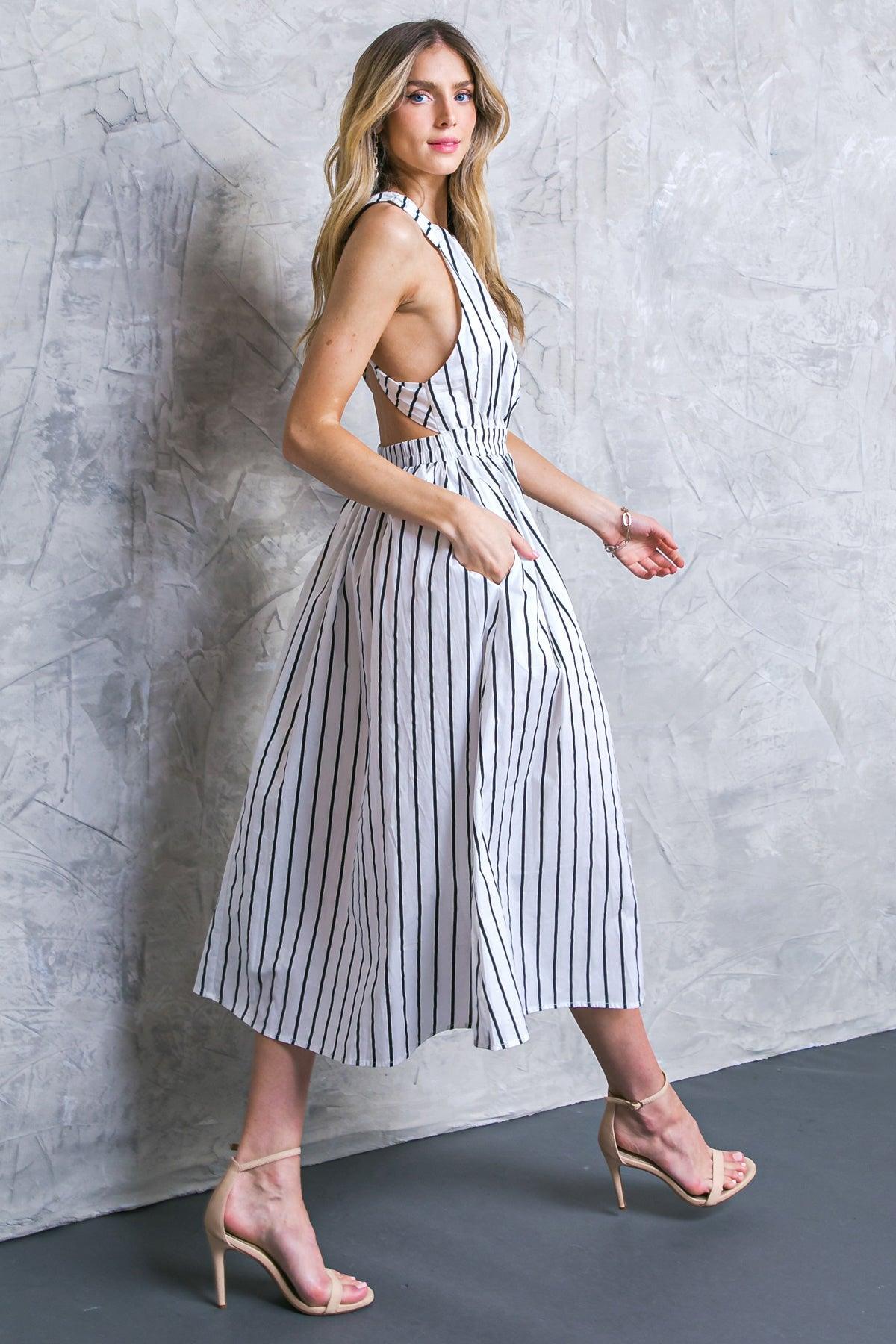 DON'T HOLD BACK POPLIN MIDI DRESS