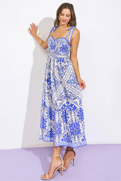 FINDING MY PEACE WOVEN MIDI DRESS