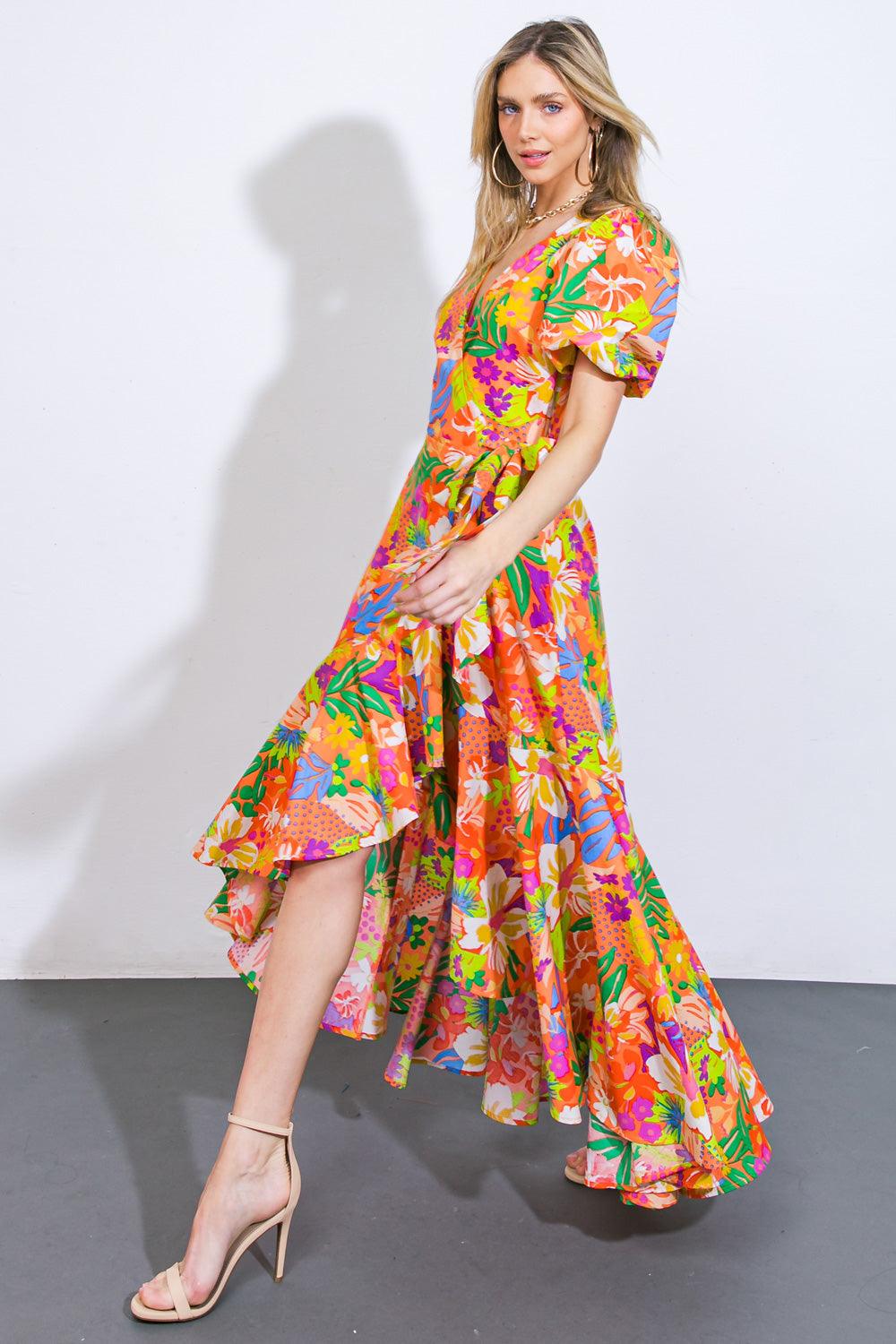 GARDEN OF LIFE WOVEN MIDI DRESS