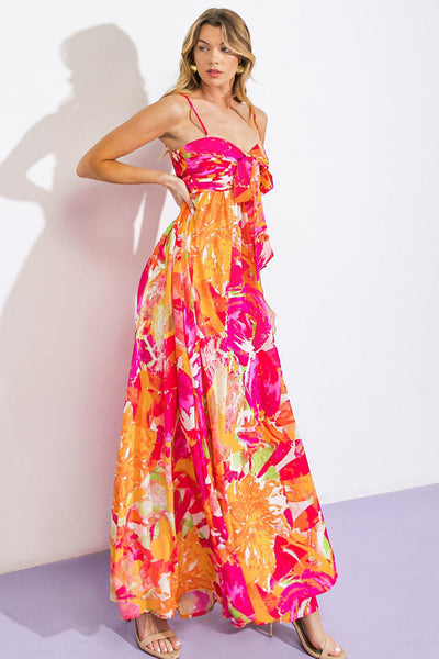 SPRING UP DAISY WOVEN MAXI DRESS