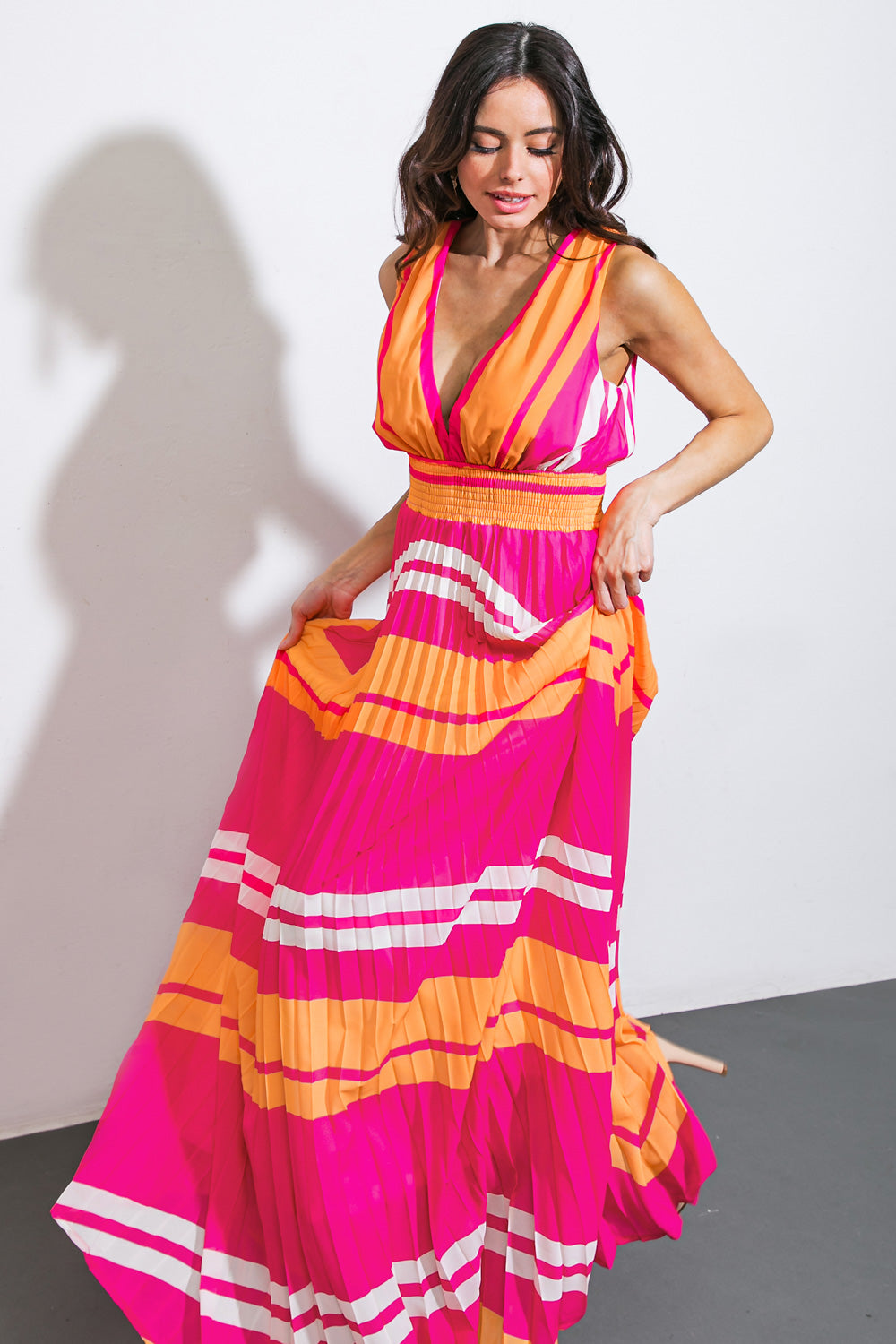 A QUICK TRIP WOVEN MAXI DRESS