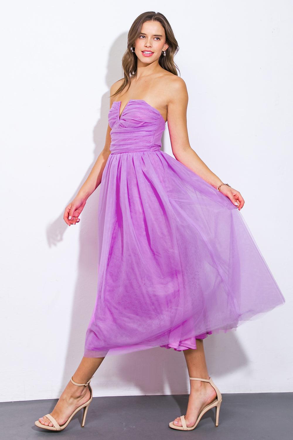 WARM MY HEART TULLE MIDI DRESS