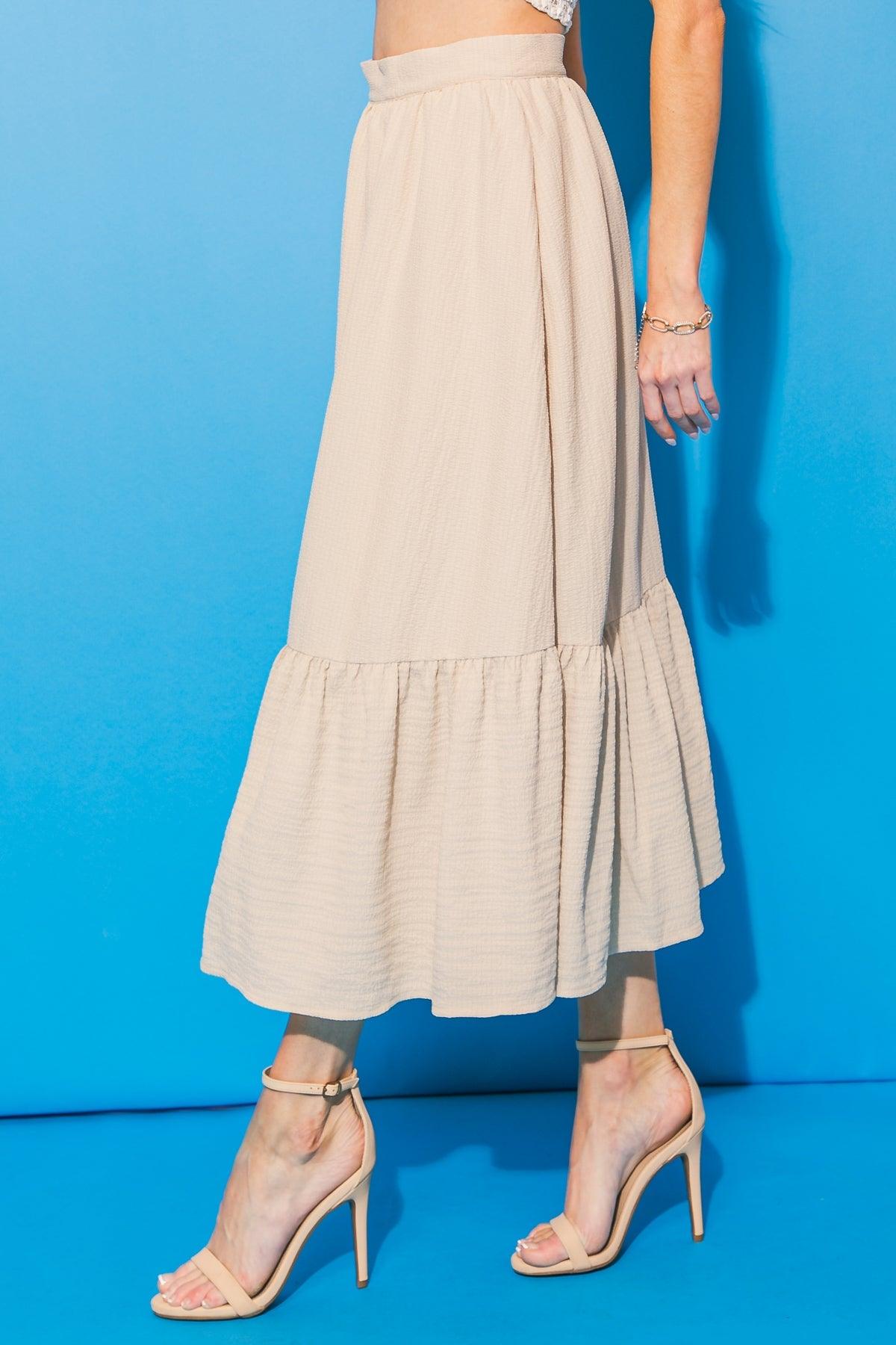 LOVELY MOOD WOVEN MIDI SKIRT