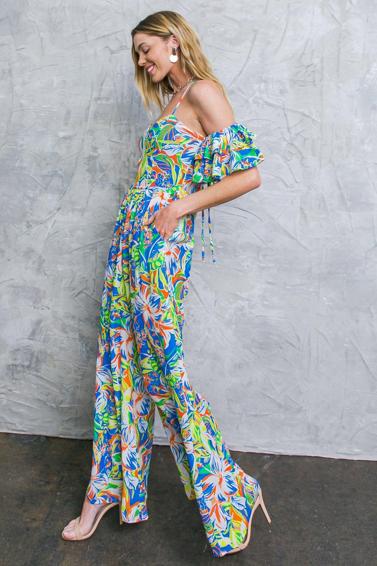 UNSEEN BEAUTY FLORAL WOVEN JUMPSUIT