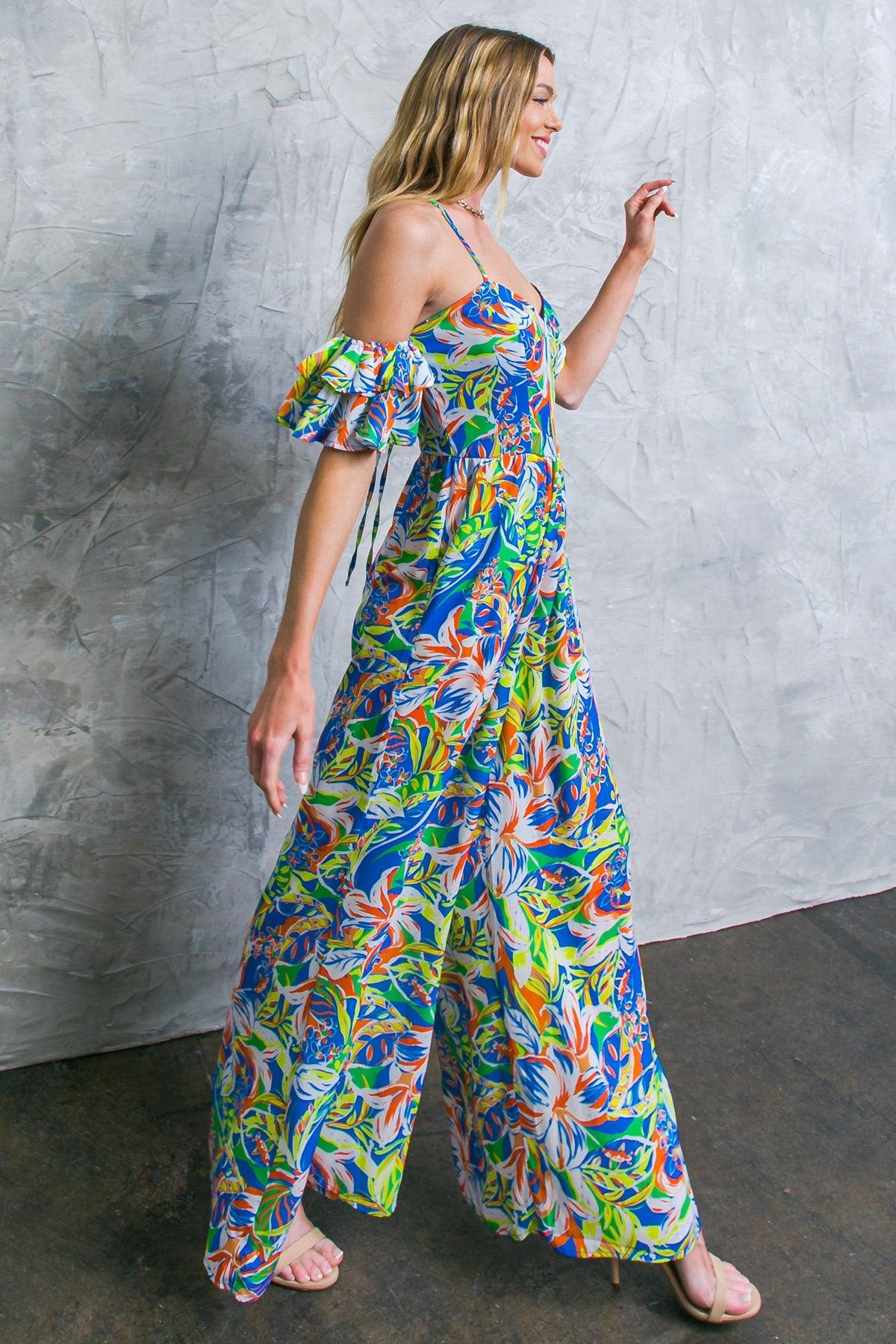 UNSEEN BEAUTY FLORAL WOVEN JUMPSUIT