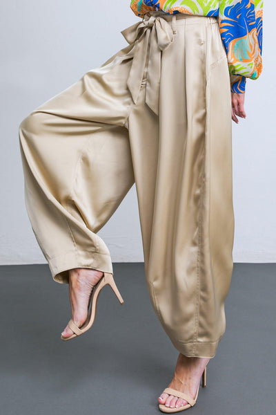 POWERFUL CHARM WOVEN SATIN PANTS