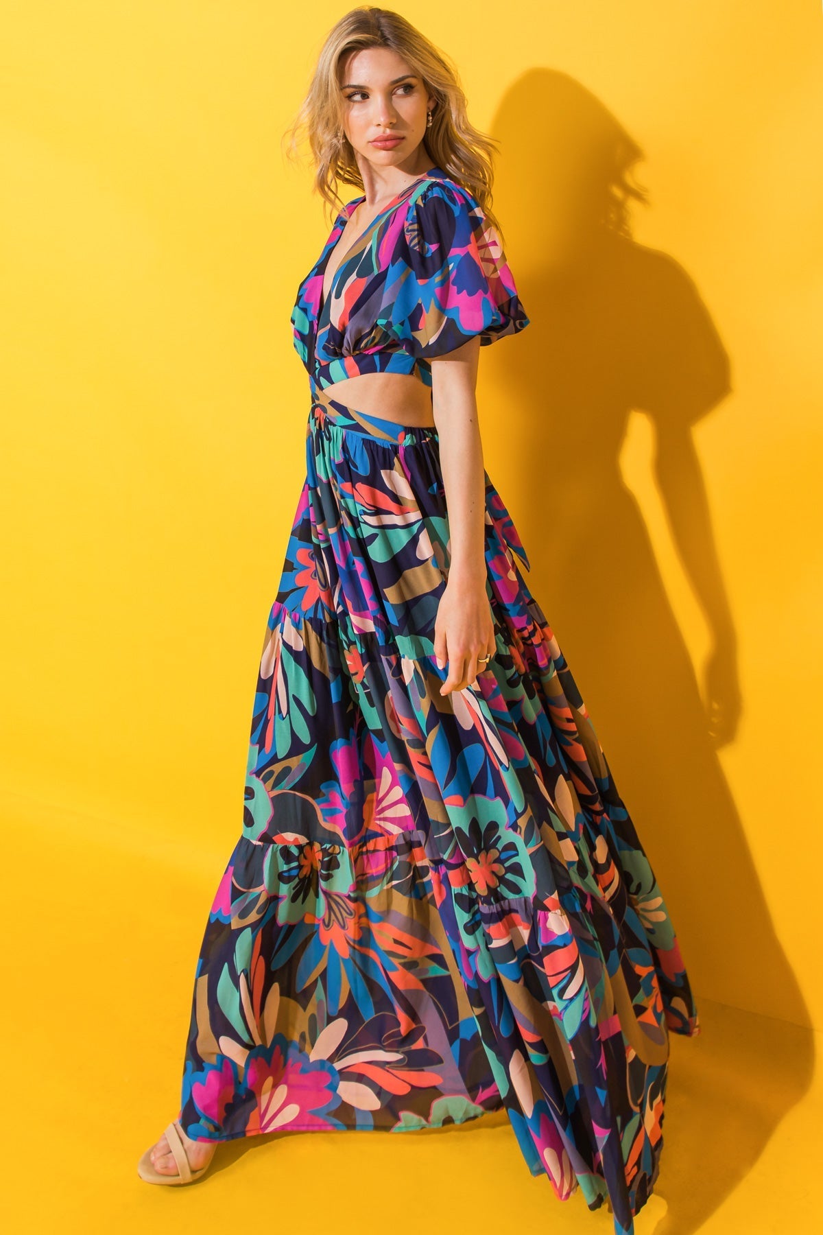 FLORAL DREAMS WOVEN MAXI DRESS