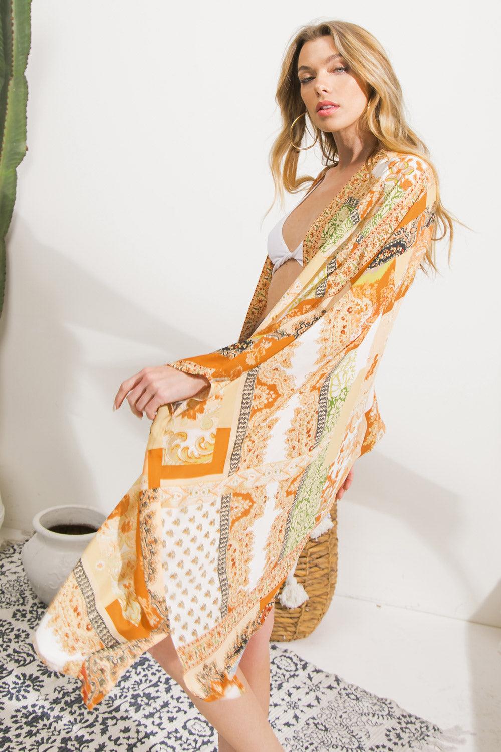 LOVE IN YOUR LIFE KIMONO MIDI COVER UP