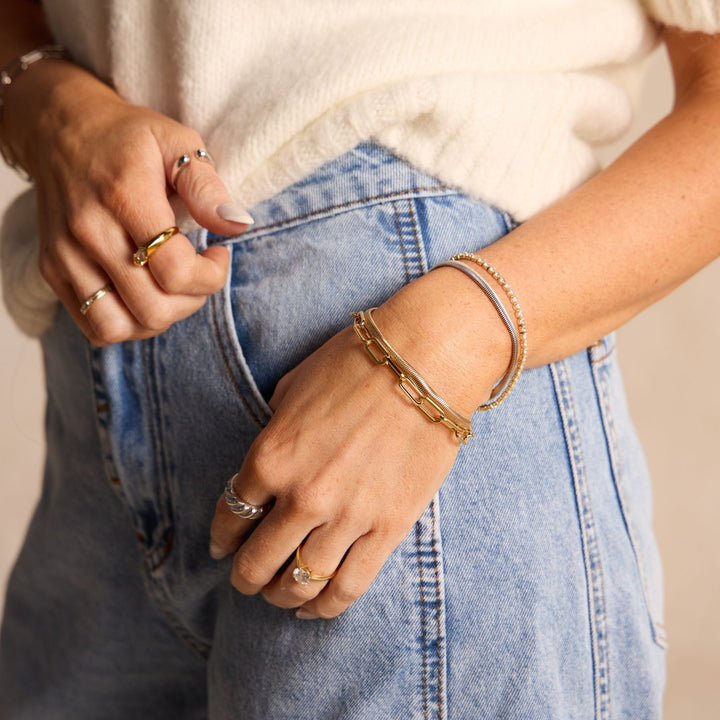 Silver Herringbone Bracelet