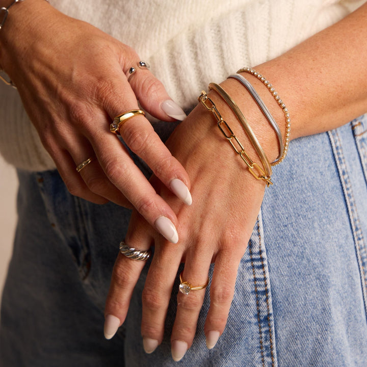 Silver DNA Twist Ring