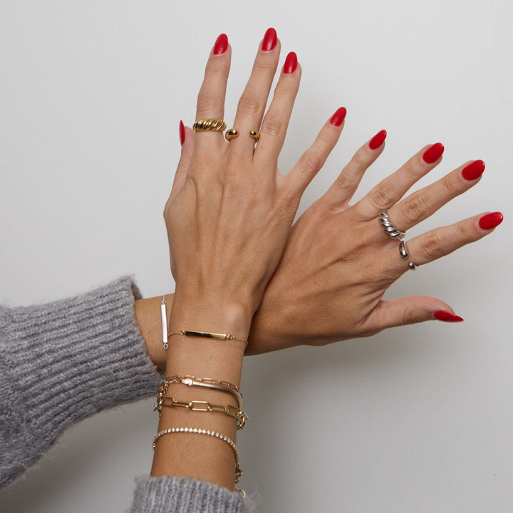 Silver DNA Twist Ring