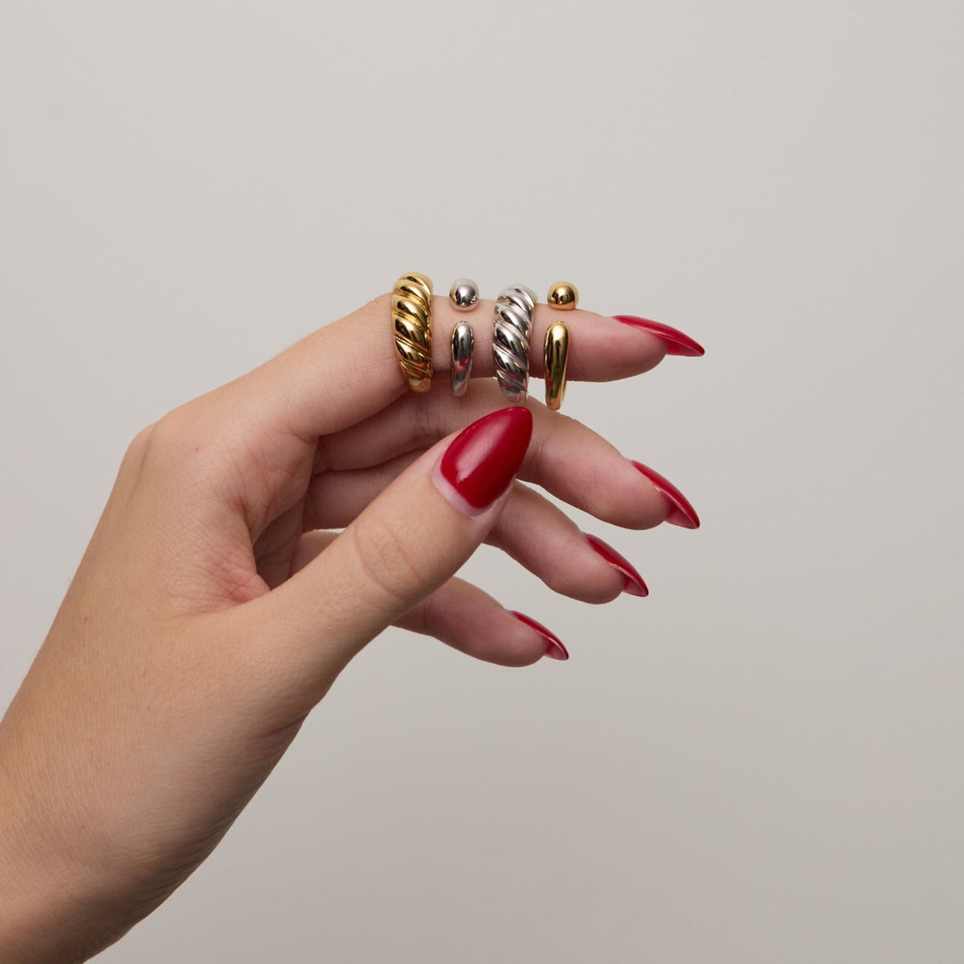 Silver DNA Twist Ring