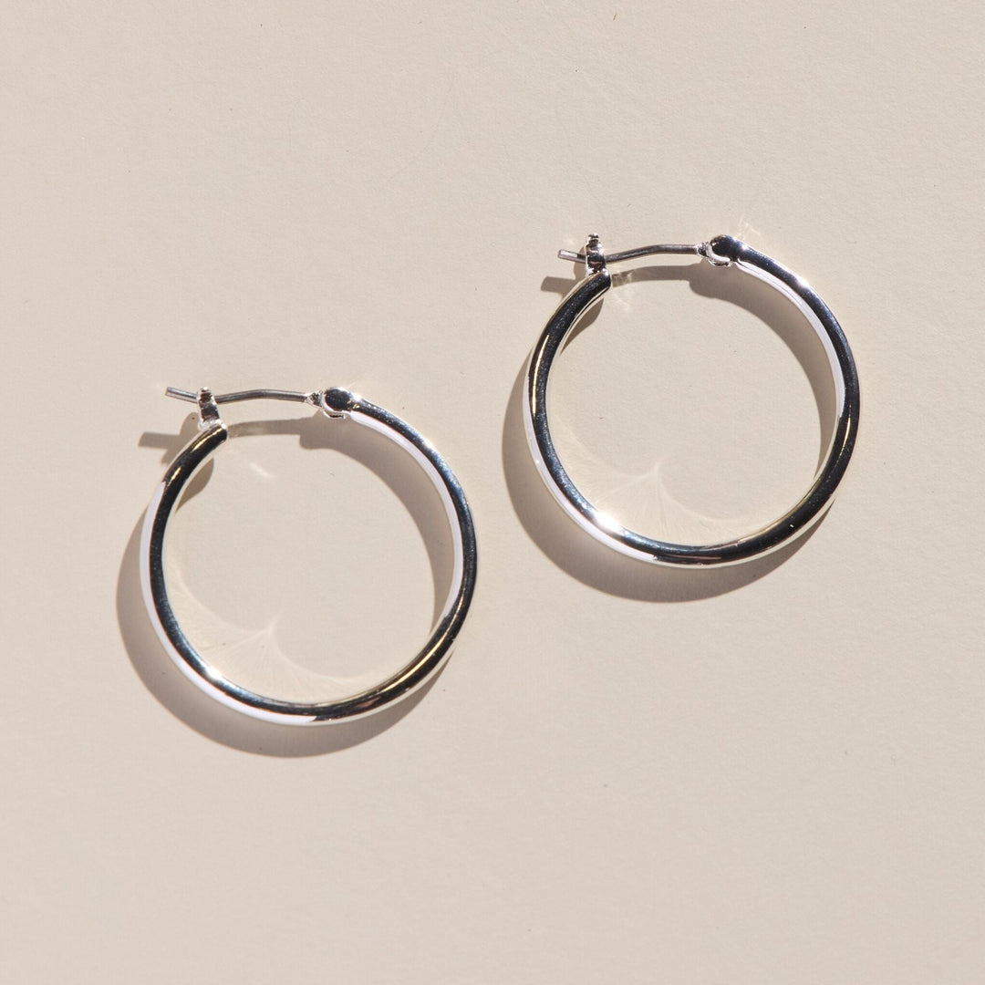 Silver Halo Hoops