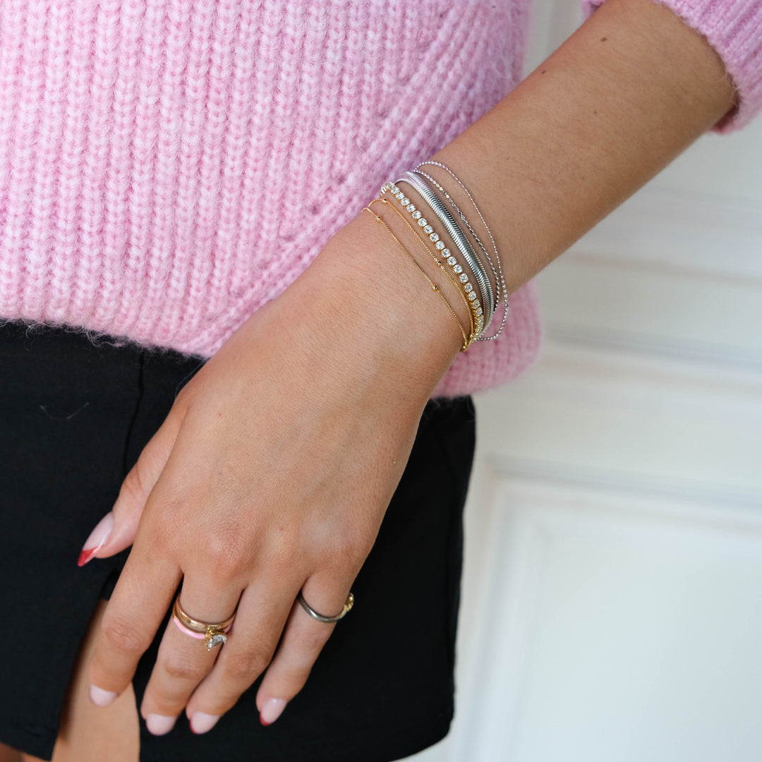 Silver Herringbone Bracelet