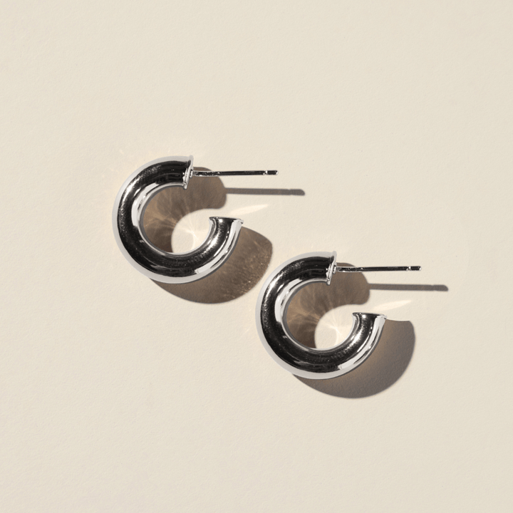 Silver Hollow Statement Hoops