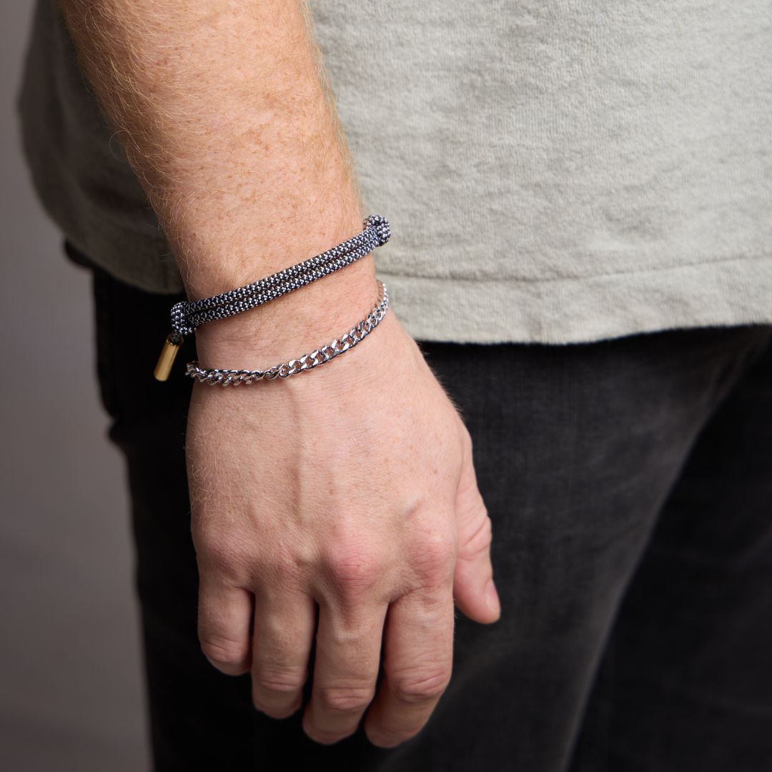 Silver Men's Curb Chain Bracelet