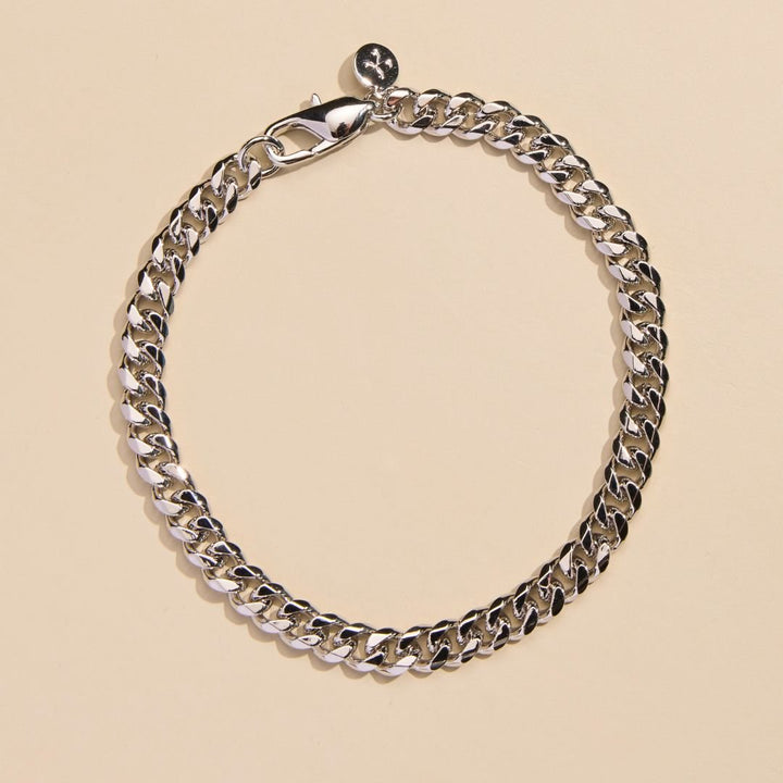 Silver Men's Curb Chain Bracelet