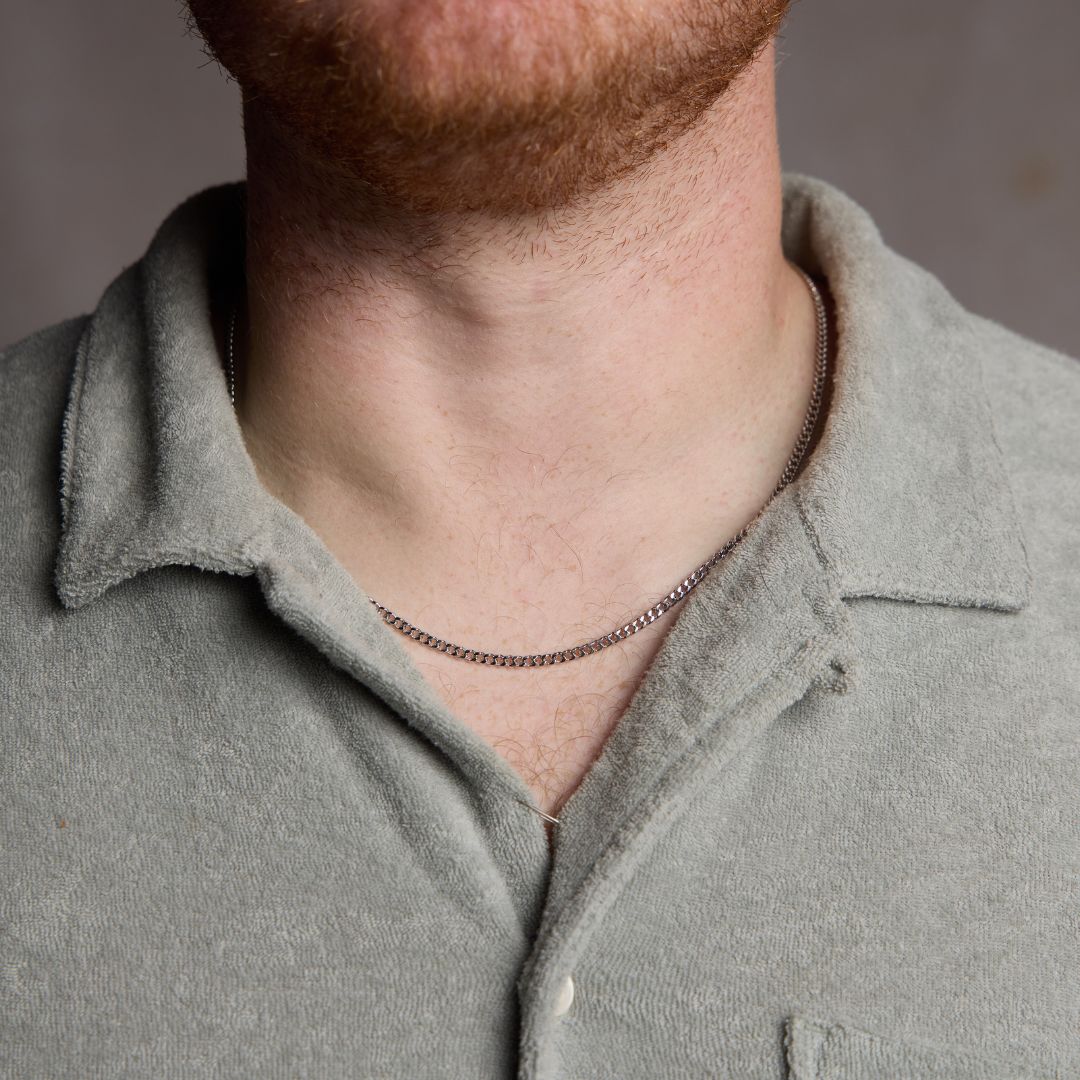 Silver Men's Curb Chain Necklace