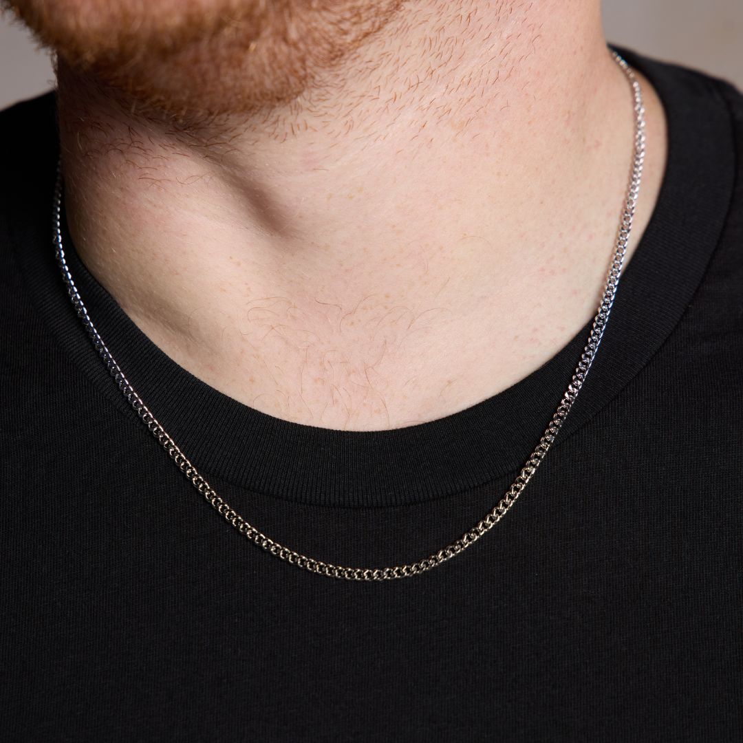 Silver Men's Curb Chain Necklace