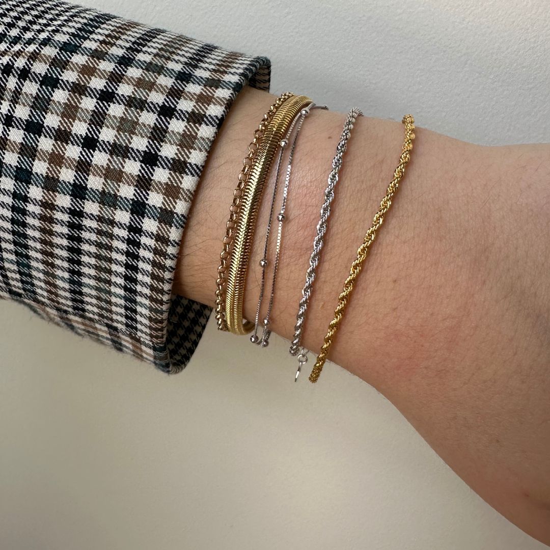 Silver Rope Chain Bracelet