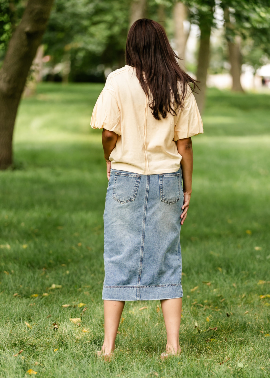 Skylar Button Front Midi Skirt