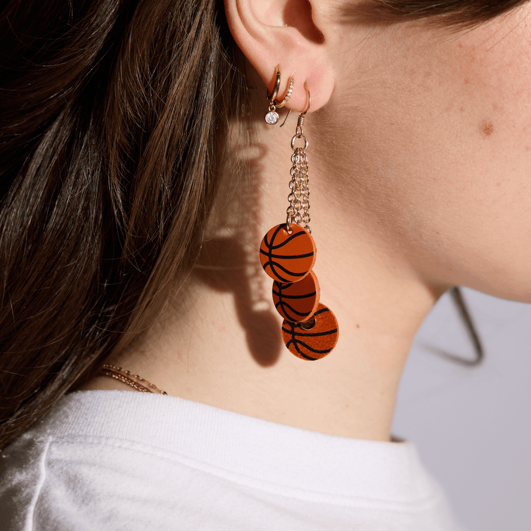 Slam Dunk Basketball Earrings