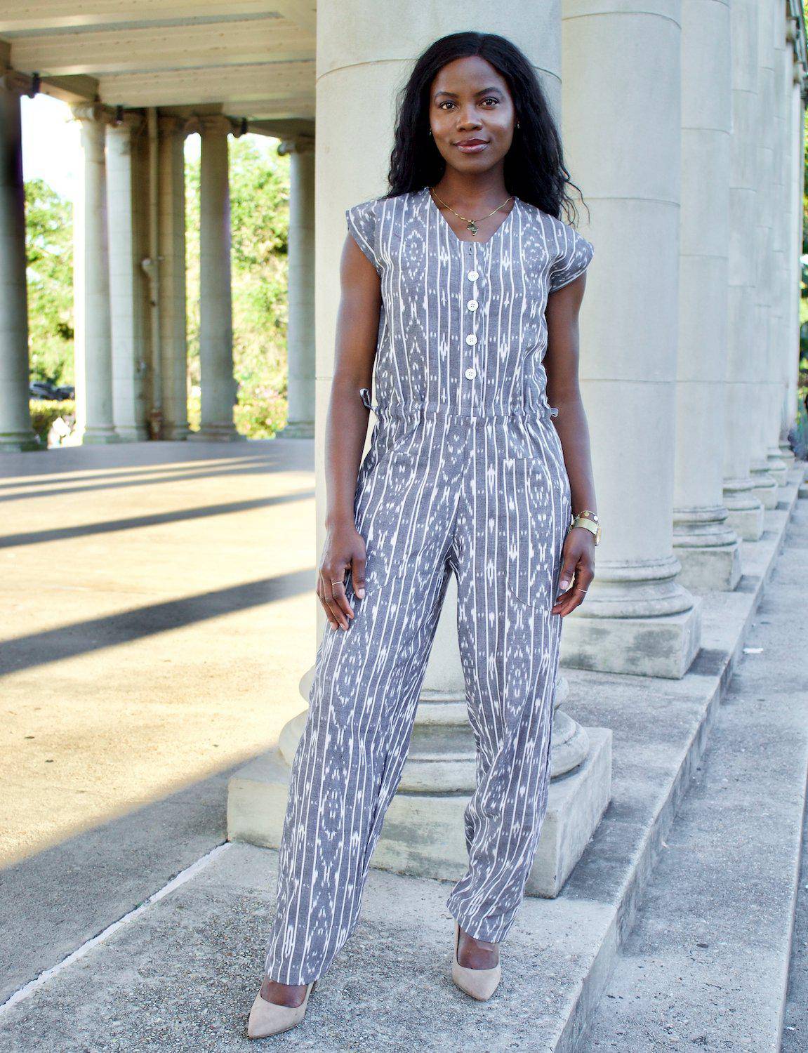 Slate Stripe Jumpsuit - FINAL SALE