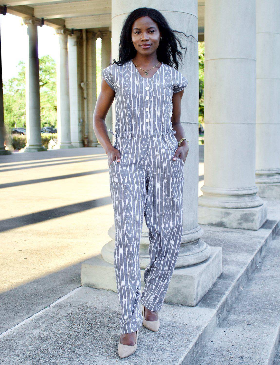 Slate Stripe Jumpsuit - FINAL SALE