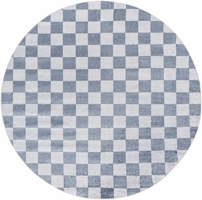 Alie Gray Checkered Washable Area Rug