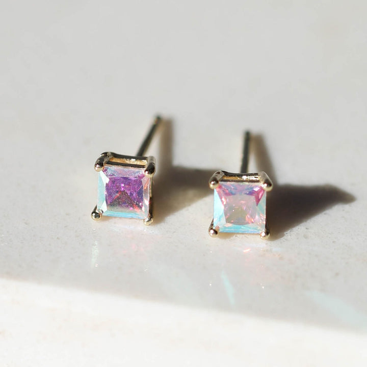 Small Iridescent Crystal Studs