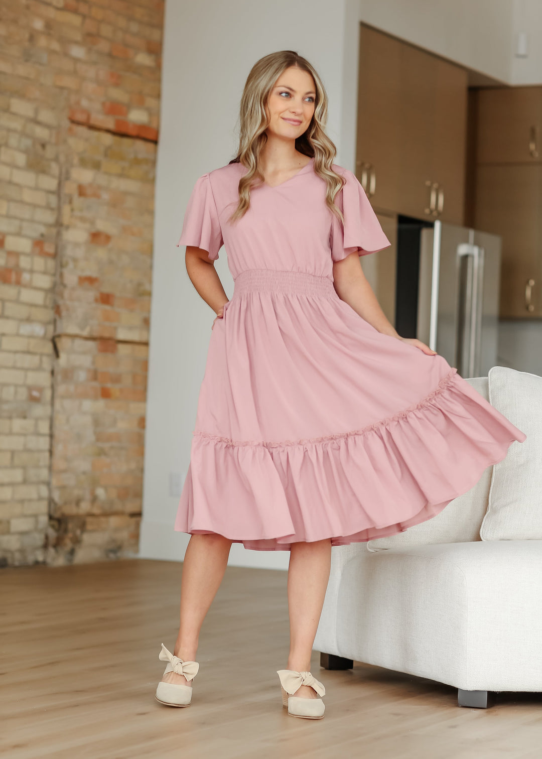Sophie V-Neck Midi Dress
