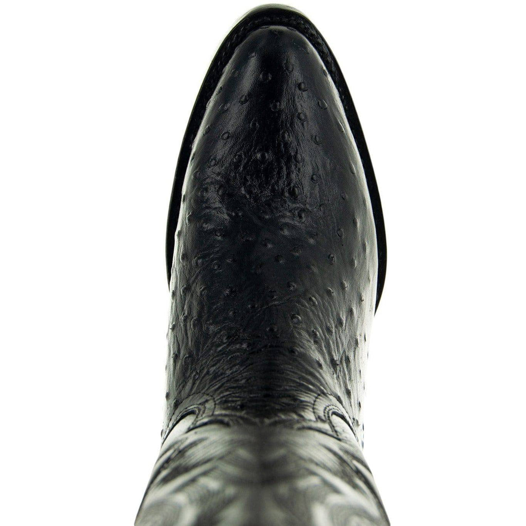 Men's Black Ostrich Print Cowboy Boots (H7002)