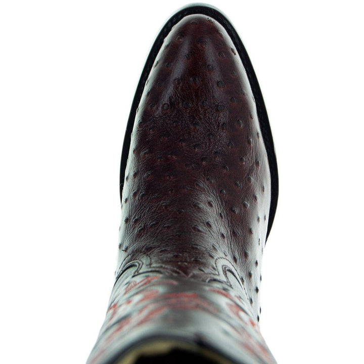 Men's  Brown Ostrich Print Cowboy Boots (H7002)
