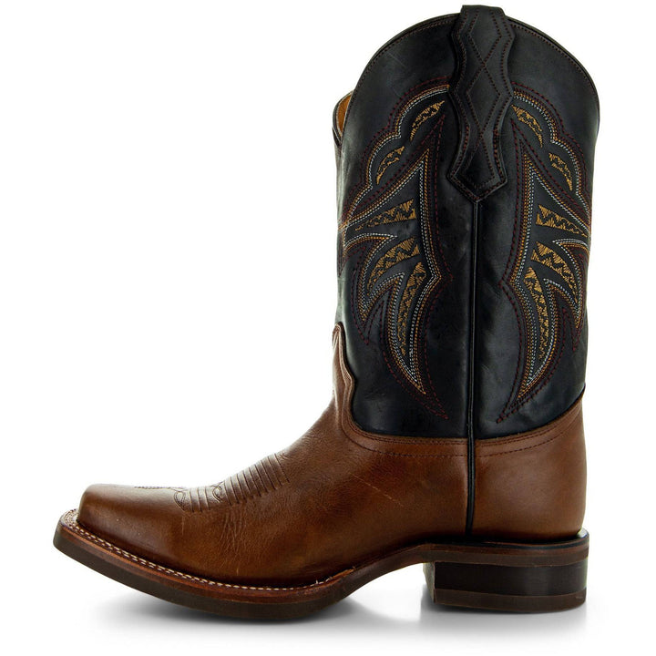 Miel Square Toe Leather Cowboy Boots H4002