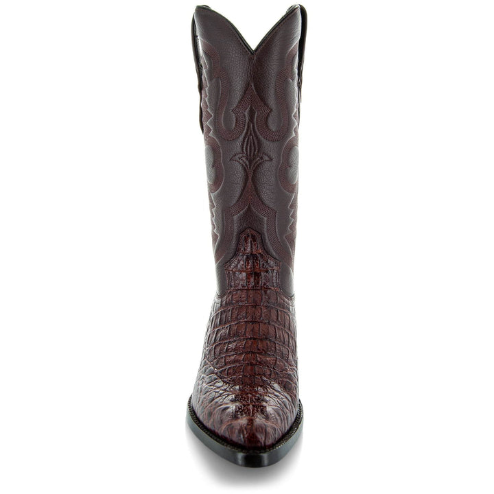 Soto Boots Men's Gator Tail Print Cowboy Boots Cognac (H7006)